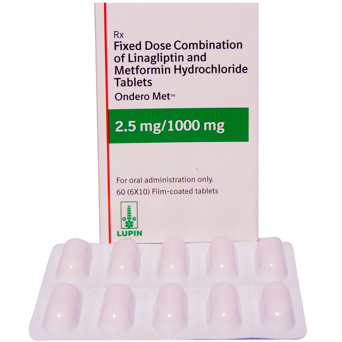 Buy Ondero Met 2.5 mg/1000 mg Tablet 10's Online