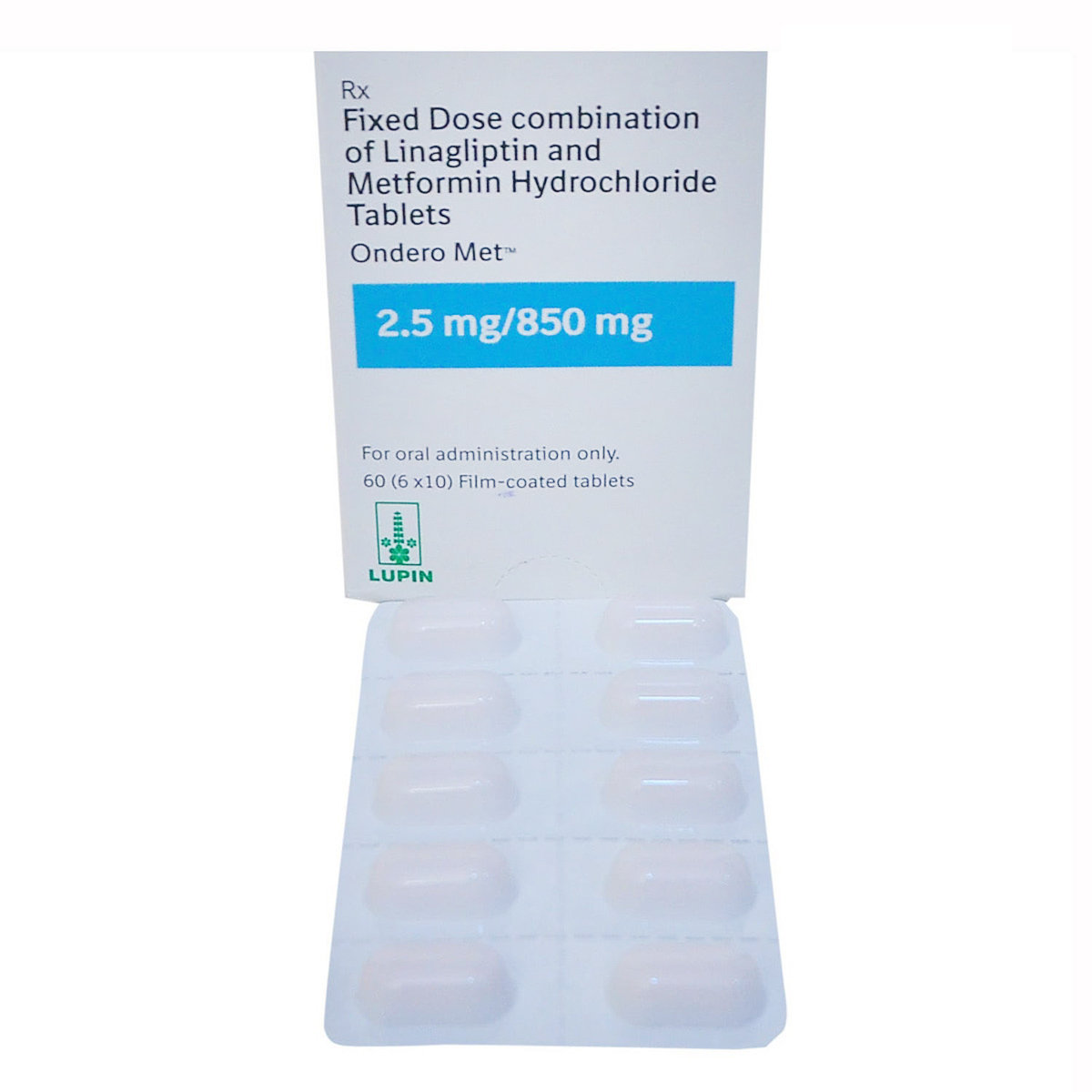 Ondero Met 2.5Mg/850Mg Tablet 10's, Pack of 10 TABLETS Ondero Met 2.5Mg/850Mg Tablet 10's, Pack of 10 TABLETS