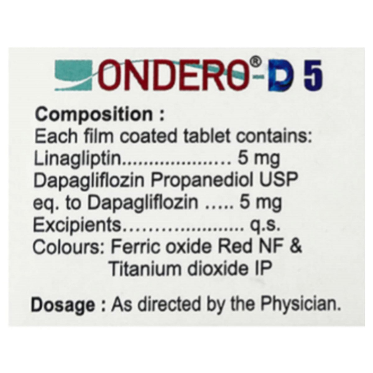 Ondero-D 5 Tablet 10's, Pack of 10 TabletS Ondero-D 5 Tablet 10's, Pack of 10 TabletS