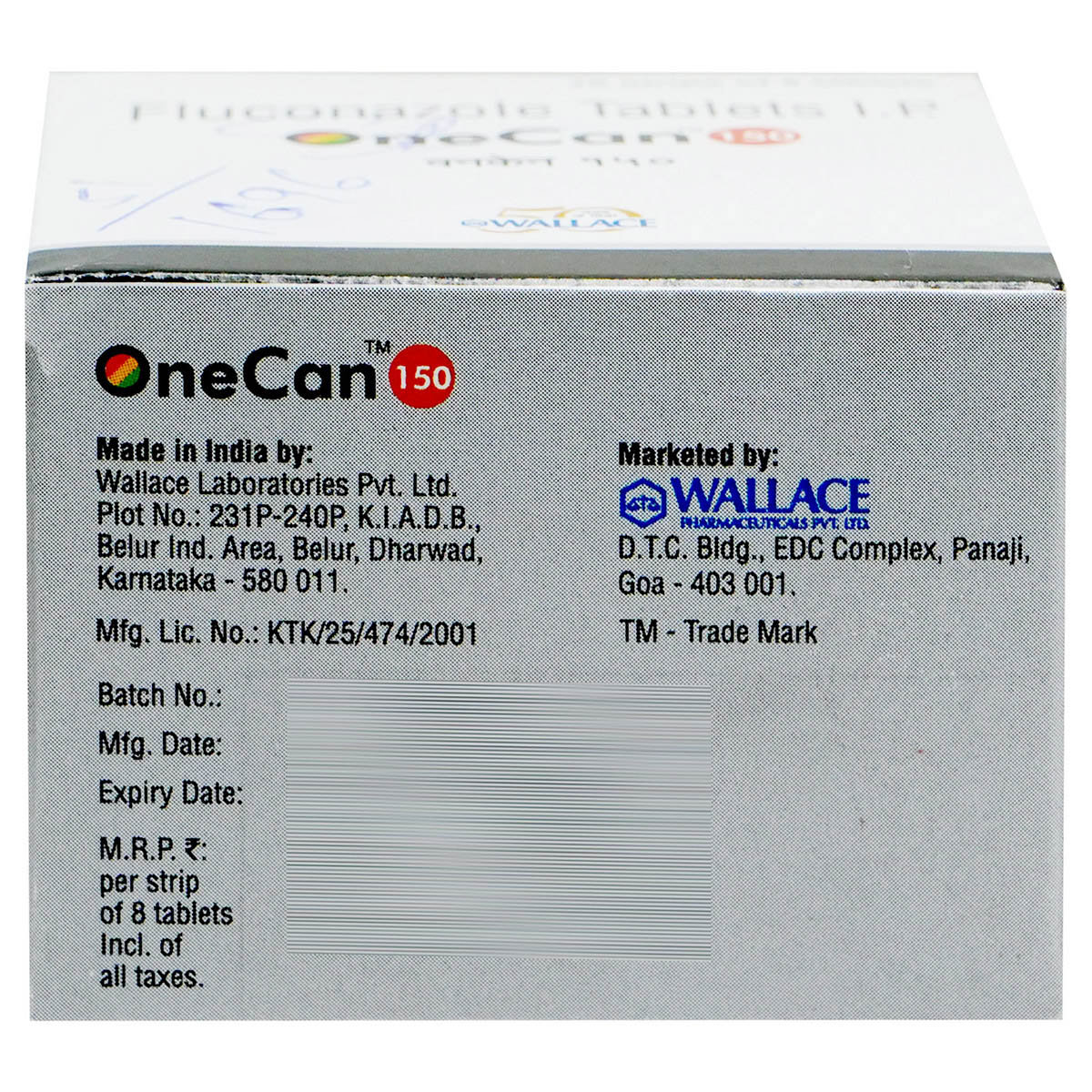 Onecan 150 Tablet 8's, Pack of 8 TabletS Onecan 150 Tablet 8's, Pack of 8 TabletS