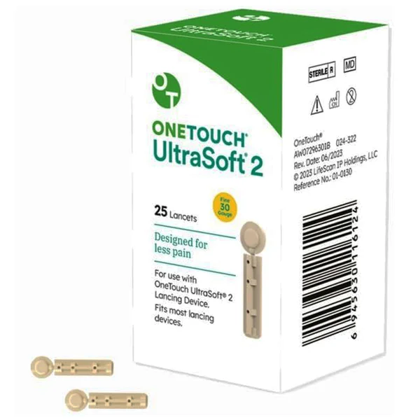 Onetouch Ultrasoft 2 Lancets 01-0130, 25 Count, Pack of 1