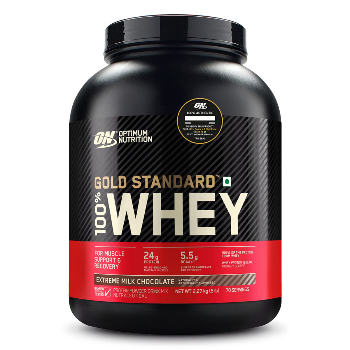 Buy Optimum Nutrition (ON) Gold Standard 100% Whey Protein Extreme Milk Chocolate Flavour Powder, 5 lb Online