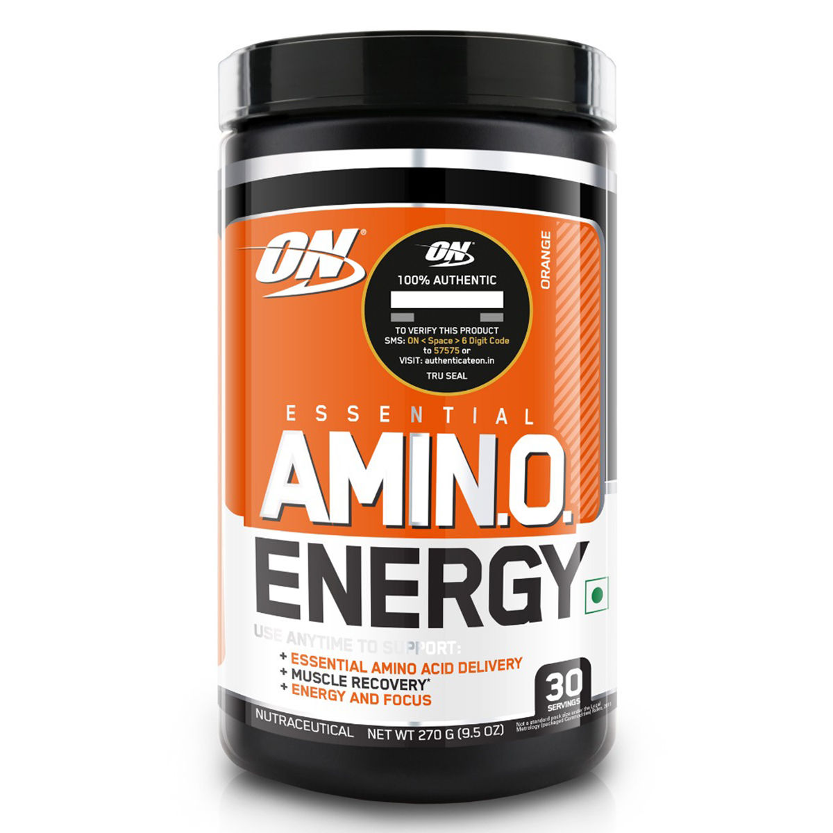Buy Optimum Nutrition (ON) Essential Amino Energy Orange Flavour Powder, 270 gm Online
