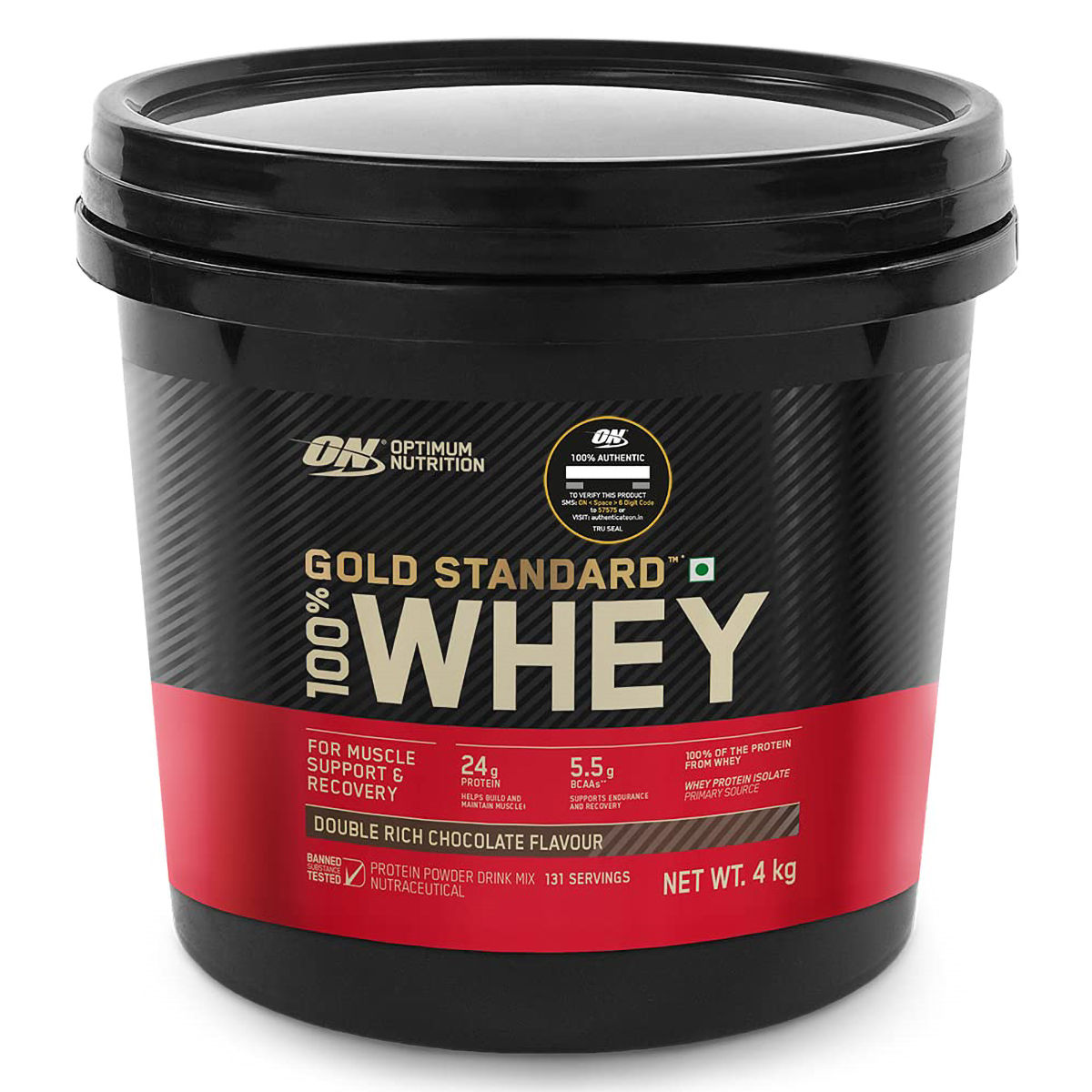 Buy Optimum Nutrition (ON) Gold Standard 100% Whey Protein Double Rich Chocolate Flavour Powder, 4 Kg Online