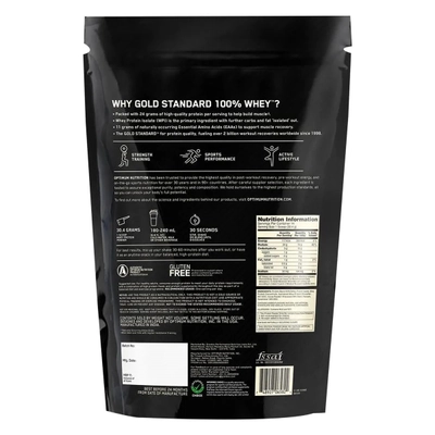 Optimum Nutrition (ON) Gold Standard 100% Whey Protein Double Rich Chocolate Flavour Powder, 1 lb, Pack of 1