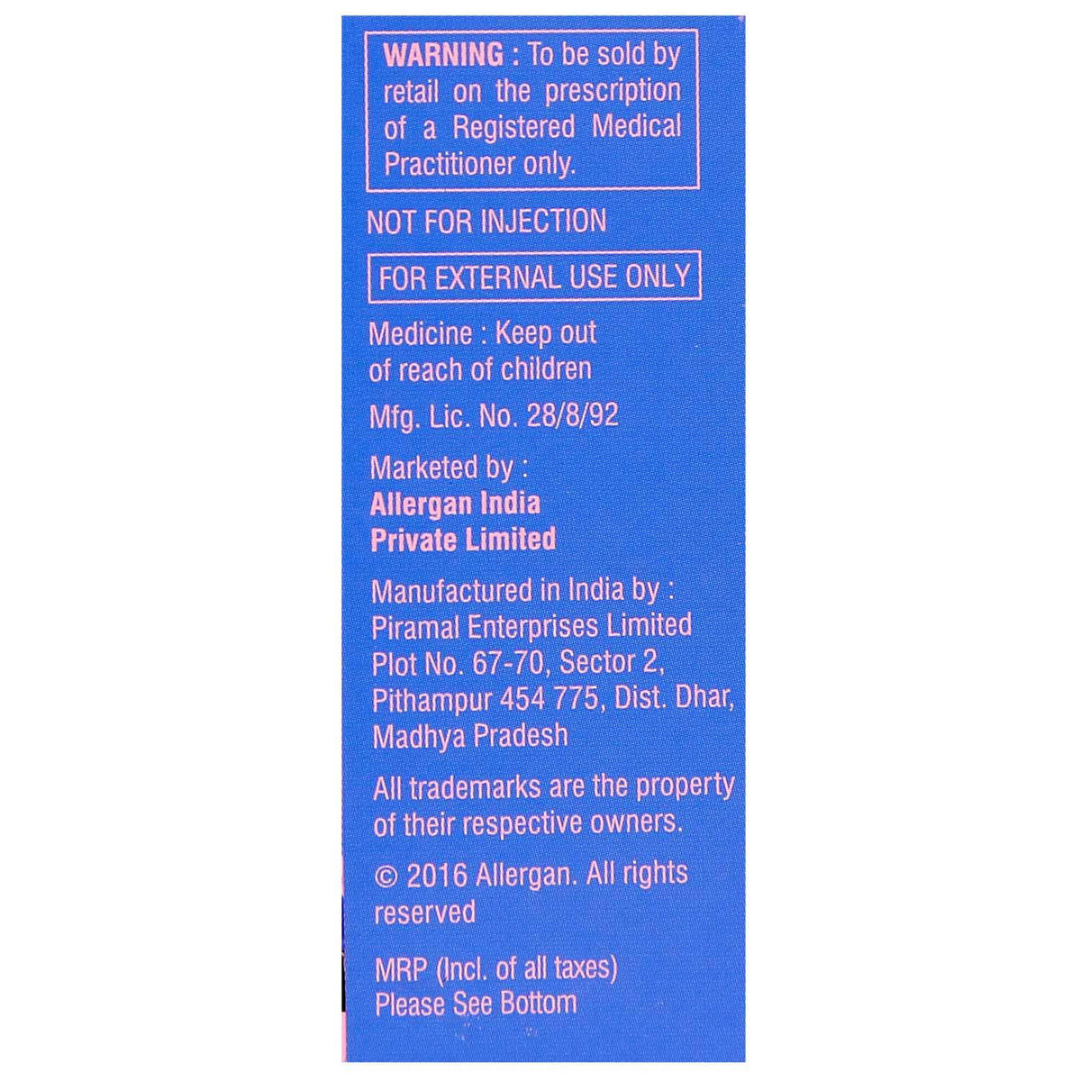 Optive Eye Drops 10 ml, Pack of 1 Eye Drops Optive Eye Drops 10 ml, Pack of 1 Eye Drops