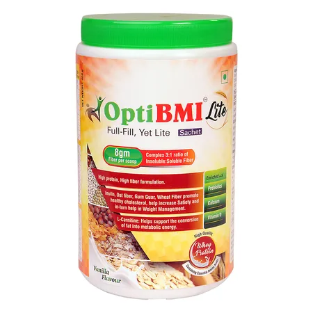 Optibmi Lite Vanilla Protein Powder 450 gm