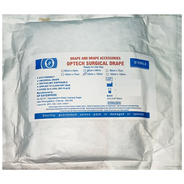 KP Optech Surgical Drape 120 x 120cm, 1 Count