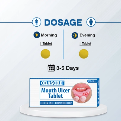 Orasore Mouth Ulcer Tablet 10's, Pack of 10 TabletS