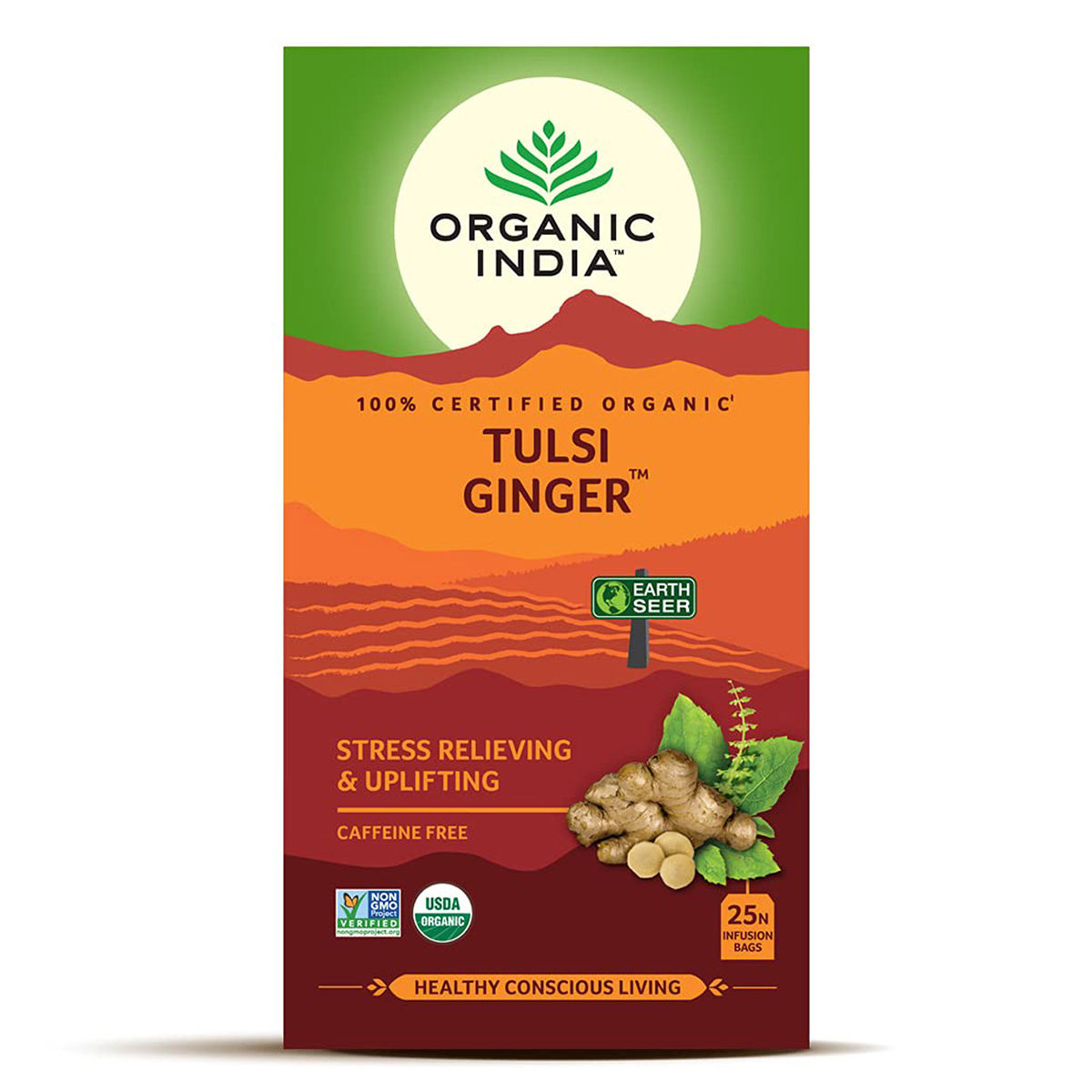 Buy Organic India Tulsi Ginger Infusion Tea Bags, 25 Count Online