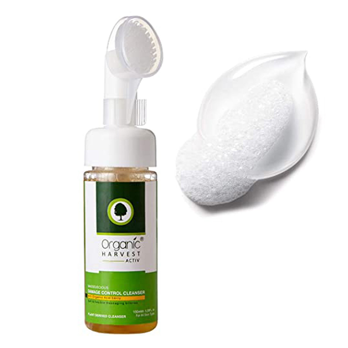 Organic Harvest Damage Control Cleanser 150 ml | With Organic Acia Berry | Exfoliates Skin | Soft & Flexible Massaging Bristles | For All Skin Type, Pack of 1 Organic Harvest Damage Control Cleanser 150 ml | With Organic Acia Berry | Exfoliates Skin | Soft & Flexible Massaging Bristles | For All Skin Type, Pack of 1