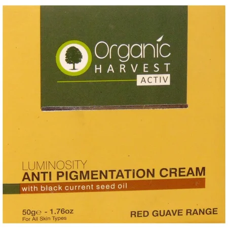Organic Harvest Anti Pigmentation Cream 50 gm | With Black Current Seed Oil, Red Guave | Reduce Tanning, Pigmentation | Non Greasy Formula | For All Skin Type