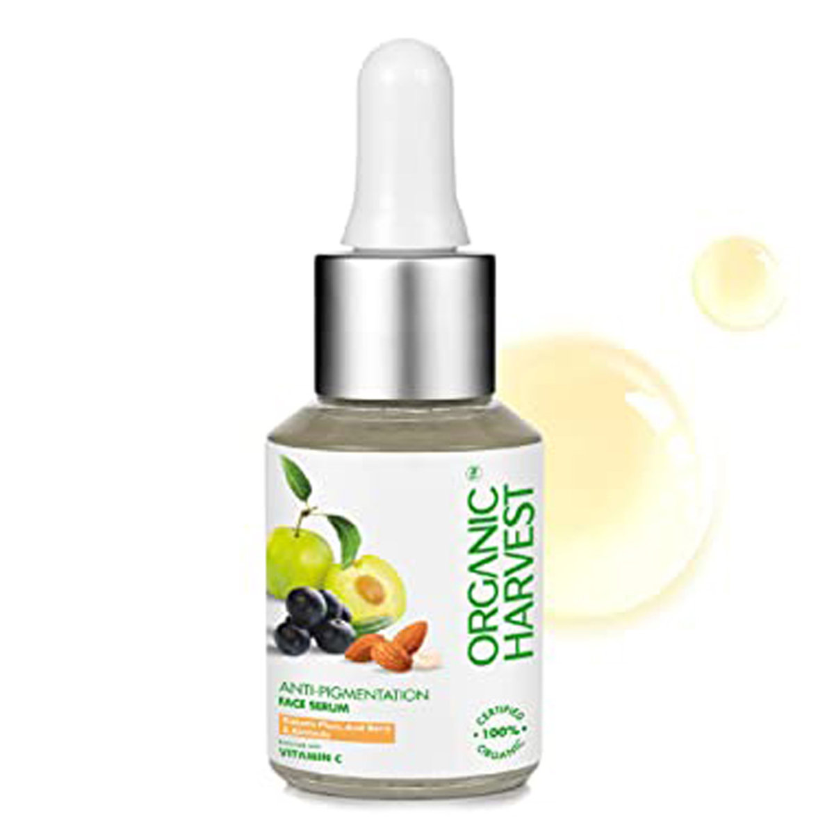 Organic Harvest Anti Pigmentation Serum 30 ml | With Vitamin C, Kakadu Plum, Acai Berry & Almond | Lightens Pigmentation | Hydrates Skin | 100% Certified Organic | For All Skin Type, Pack of 1 Organic Harvest Anti Pigmentation Serum 30 ml | With Vitamin C, Kakadu Plum, Acai Berry & Almond | Lightens Pigmentation | Hydrates Skin | 100% Certified Organic | For All Skin Type, Pack of 1