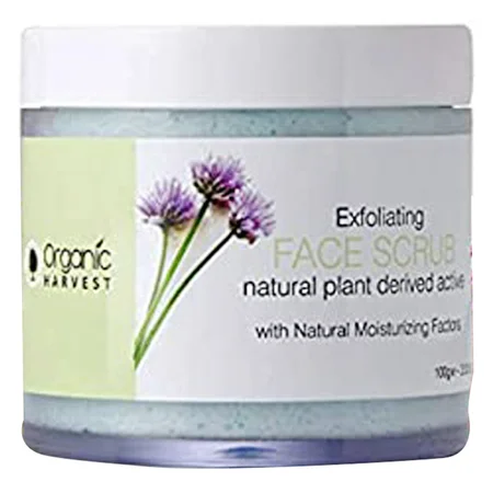 Organic Harvest Exfoliating Face Scrub 100 gm | With Natural Moisturing Factors, Olive Oil | Removes Blackhead, & Dead Skin Cells | Deep Pore Cleansing | For All Skin Type