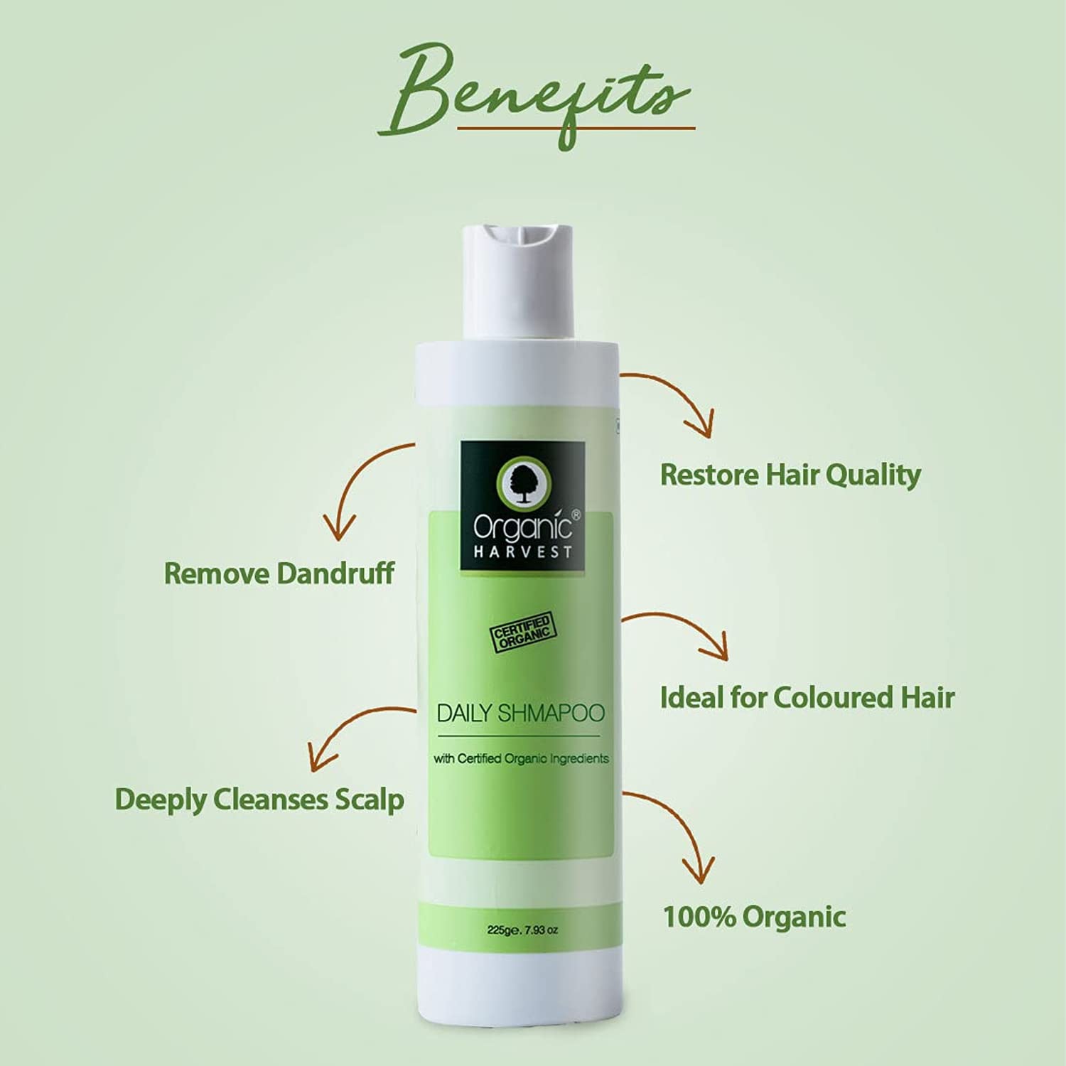 Organic Harvest Daily Shampoo, 225 ml, Pack of 1 Organic Harvest Daily Shampoo, 225 ml, Pack of 1