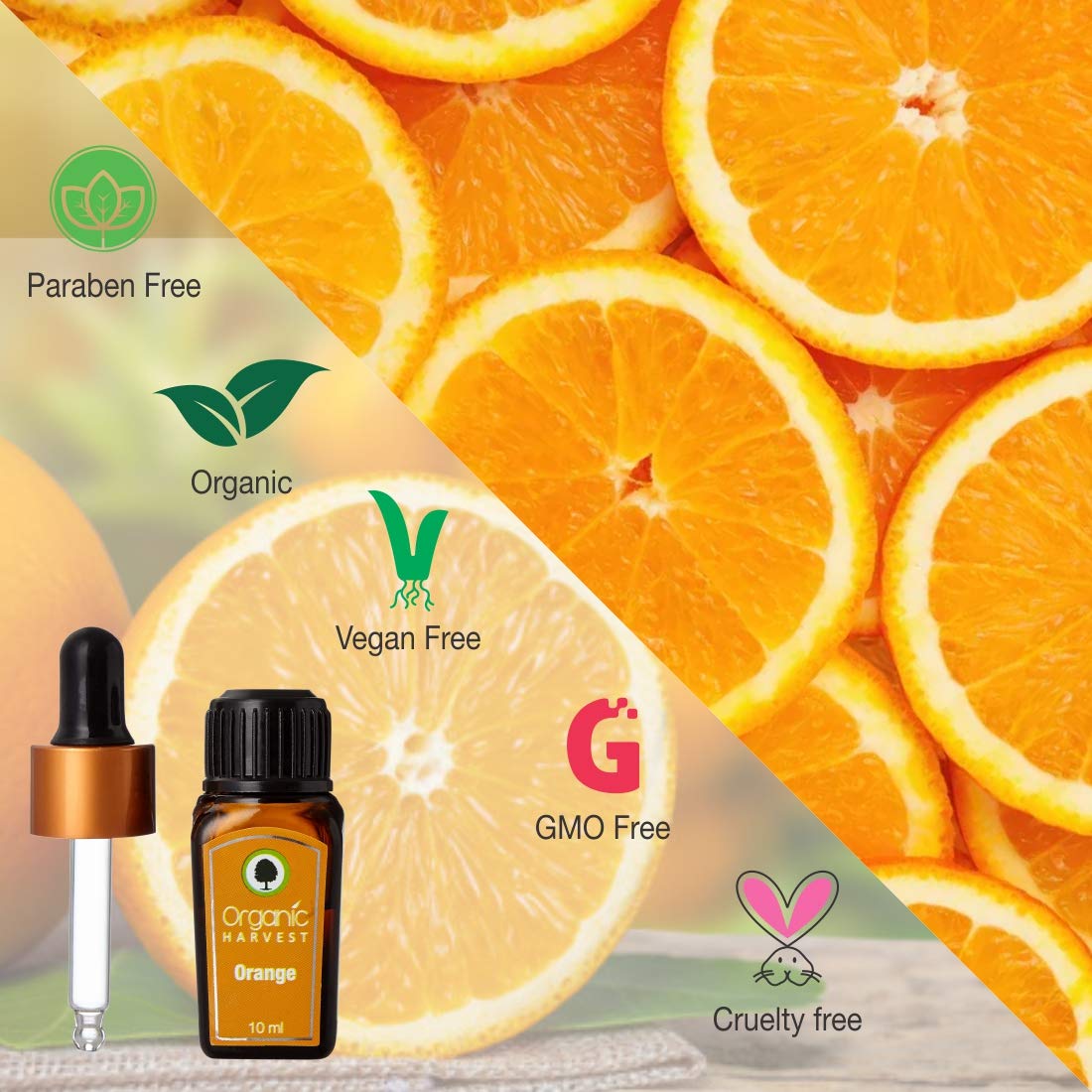 Organic Harvest Orange Essential Oil 10 ml | Pure Orange Oil | Treats Wrinkle | Stimulates Hair Growth | Organic | Suitable For Skin & Hair | For Oily Skin, Pack of 1 Organic Harvest Orange Essential Oil 10 ml | Pure Orange Oil | Treats Wrinkle | Stimulates Hair Growth | Organic | Suitable For Skin & Hair | For Oily Skin, Pack of 1