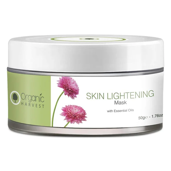 Organic Harvest Skin Lightening Mask 50 gm | With Essential Oils | Reduce Dark Spots | Brightens Skin, Pack of 1