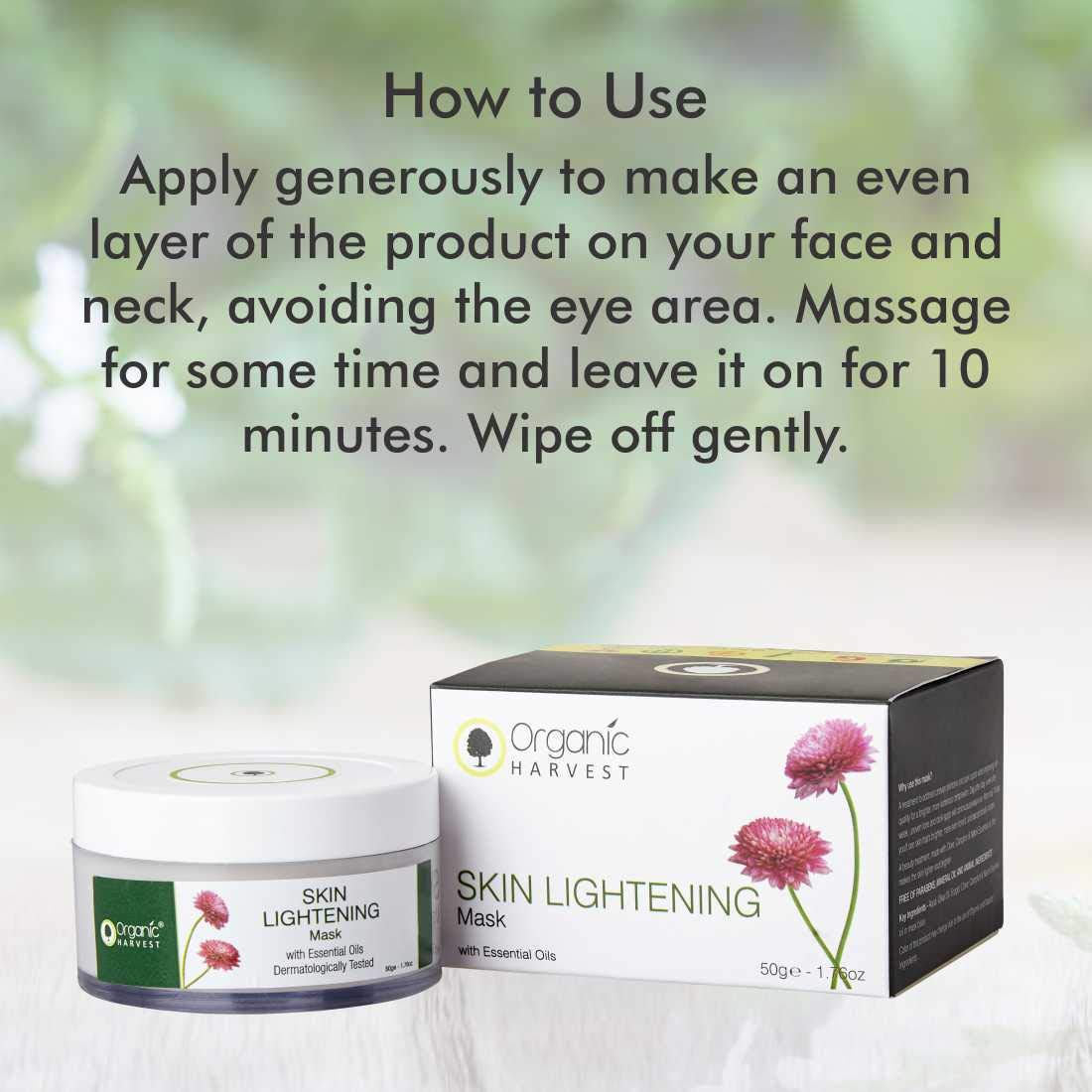 Organic Harvest Skin Lightening Mask 50 gm | With Essential Oils | Reduce Dark Spots | Brightens Skin, Pack of 1 Organic Harvest Skin Lightening Mask 50 gm | With Essential Oils | Reduce Dark Spots | Brightens Skin, Pack of 1