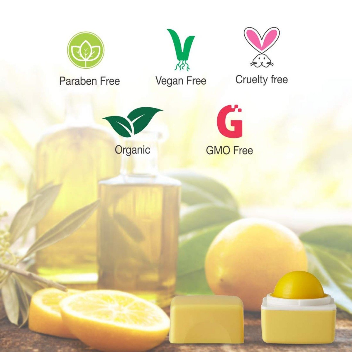 Organic Harvest Happy Lips Lemon Lip Balm With SPF 10gm | With Lemon Oil | Nourishes Dry, Chapped Lips | Provides Sun Protection To Lips, Pack of 1 Organic Harvest Happy Lips Lemon Lip Balm With SPF 10gm | With Lemon Oil | Nourishes Dry, Chapped Lips | Provides Sun Protection To Lips, Pack of 1