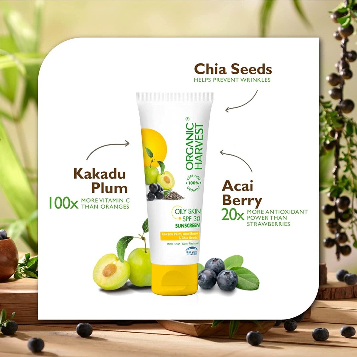 Organic Harvest SPF 30 Sunscreen Cream for Oily Skin, 100 gm, Pack of 1 Organic Harvest SPF 30 Sunscreen Cream for Oily Skin, 100 gm, Pack of 1