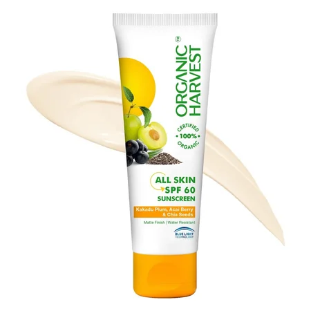 Organic Harvest SPF 60 Sunscreen Cream for All Skin,100 gm