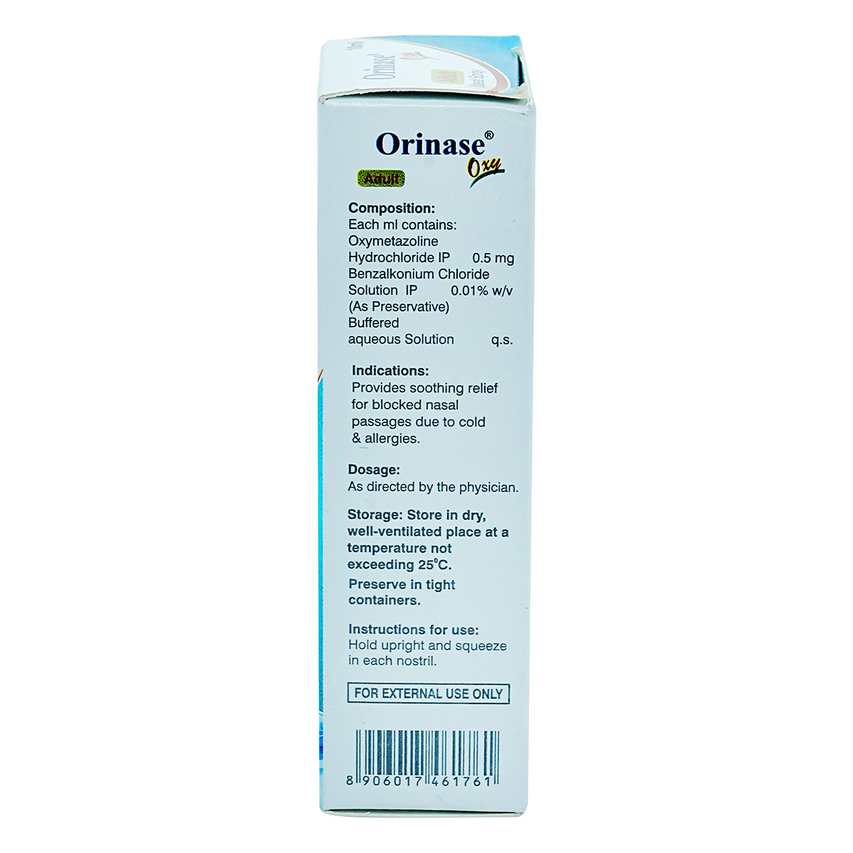 Orinase Oxy Adult Nasal Spray 10 ml, Pack of 1 Nasal Spray Orinase Oxy Adult Nasal Spray 10 ml, Pack of 1 Nasal Spray