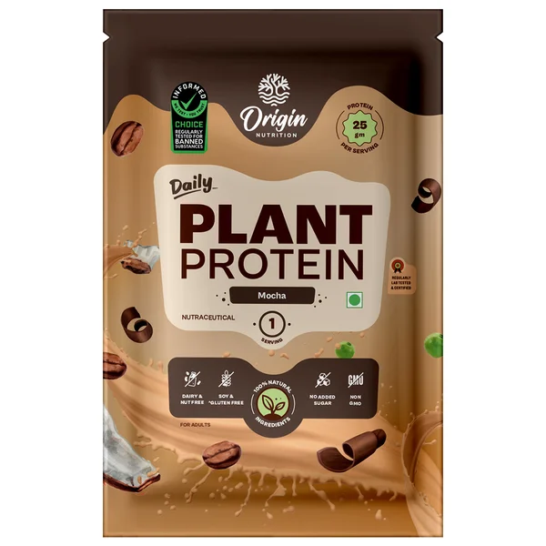 Origin Nutrition Daily Plant Protein Mocha Flavour Powder, 41.5 gm