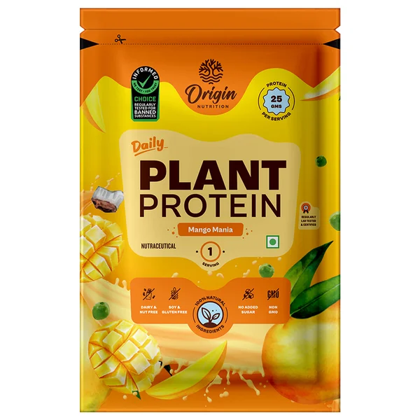 Origin Nutrition Daily Plant Protein Mango Mania Flavour Powder, 41.5 gm