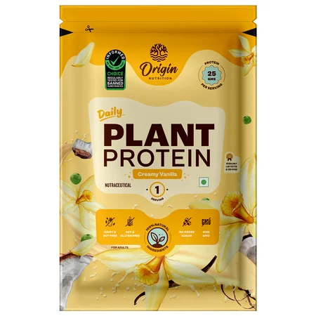 Origin Nutrition Daily Plant Protein Creamy Vanilla Flavour Powder, 39.6.5 gm