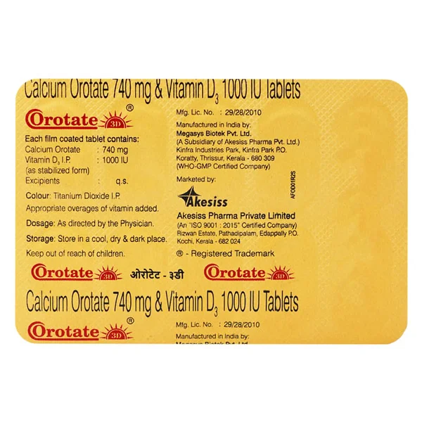 Orotate 3D Tablet 10's, Pack of 10 TABLETS