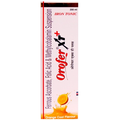 Orofer XT Plus Iron Tonic Orange Suspension 200 ml, Pack of 1 ORAL SUSPENSION