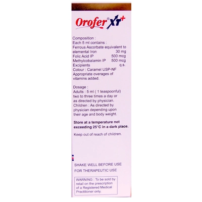 Orofer XT Plus Iron Tonic Orange Suspension 200 ml, Pack of 1 ORAL SUSPENSION