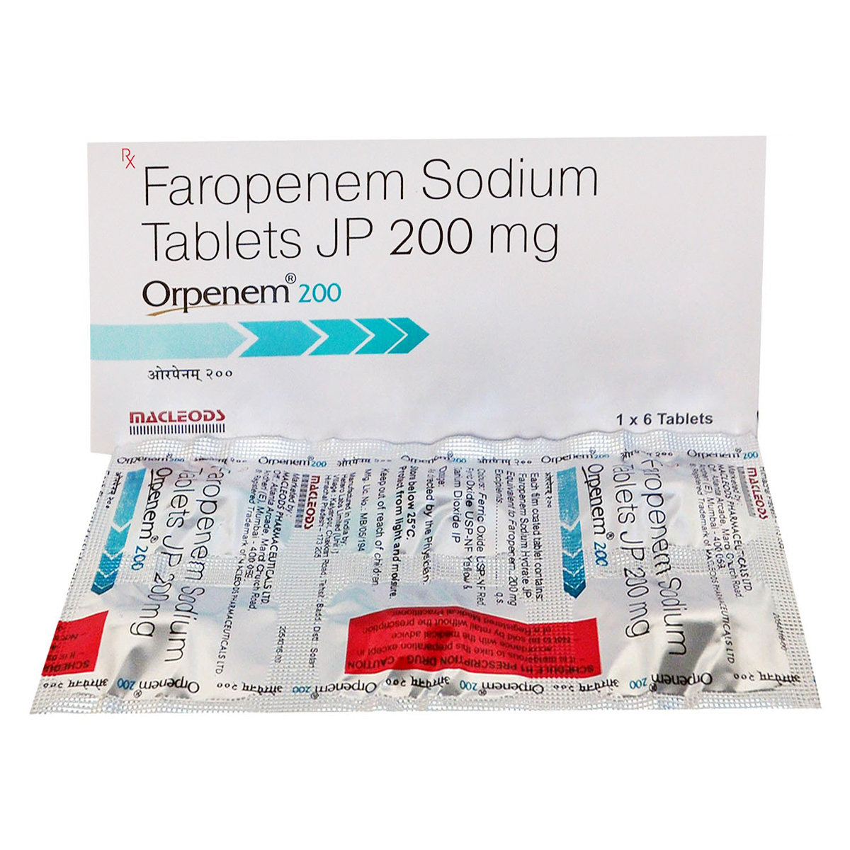 Orpenem 200 Tablet 6's, Pack of 6 TABLETS Orpenem 200 Tablet 6's, Pack of 6 TABLETS