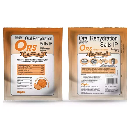 ORS Prolyte Orange Flavour Powder, 21 gm