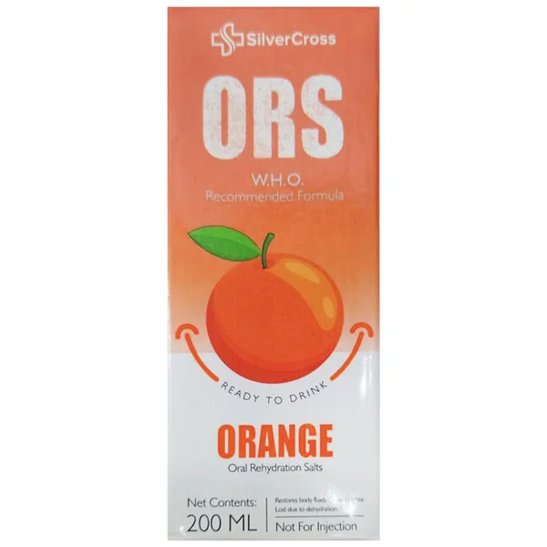 ORS Ready To Drink Orange Flavour Drink, 200 ml (Silver Cross), Pack of 1