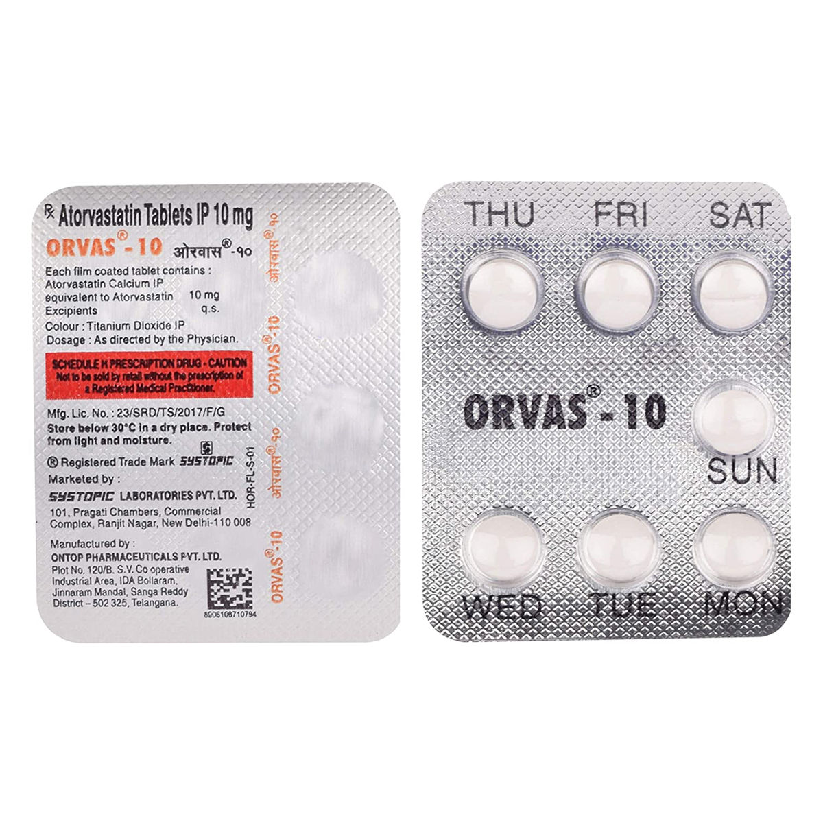 Orvas-10Mg Tablet 7'S, Pack of 7 TabletS
