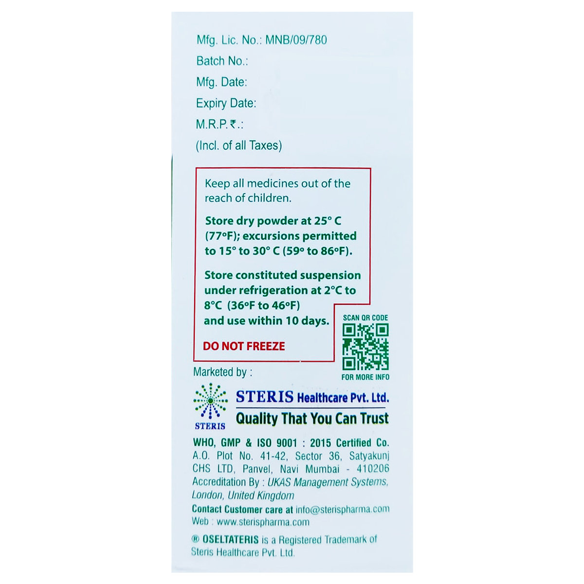 Oseltateris 12 Oral Suspension 75 ml, Pack of 1 Oseltateris 12 Oral Suspension 75 ml, Pack of 1