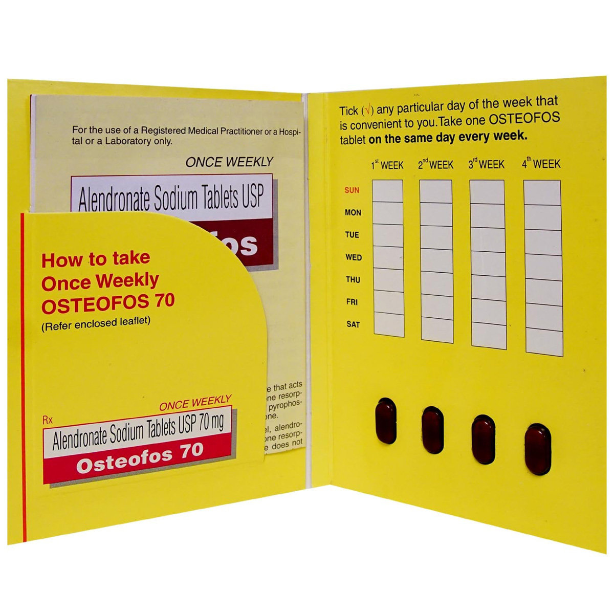 Osteofos 70 Tablet 4's, Pack of 4 TABLETS Osteofos 70 Tablet 4's, Pack of 4 TABLETS