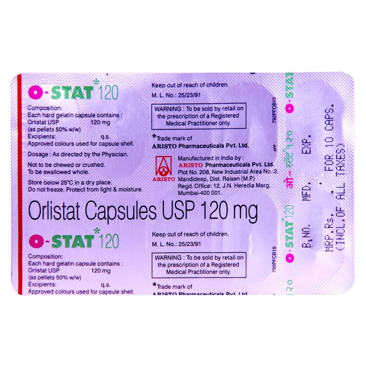 O-Stat 120 Capsule 10's, Pack of 10 CAPSULES O-Stat 120 Capsule 10's, Pack of 10 CAPSULES