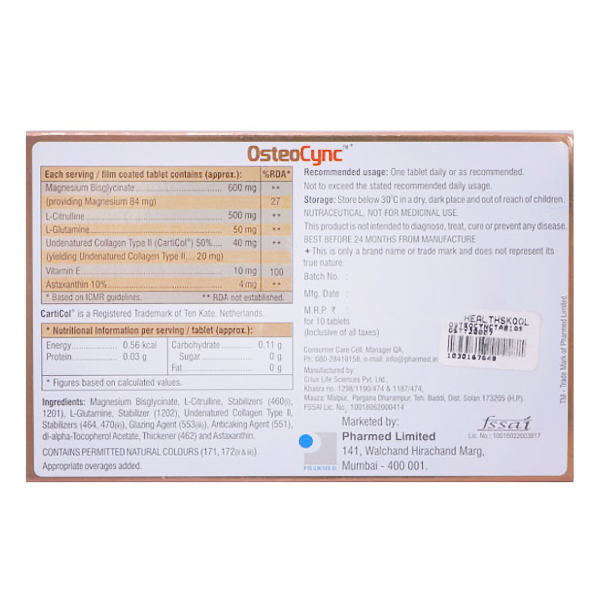 Osteocync Tablet 10's, Pack of 10 Osteocync Tablet 10's, Pack of 10