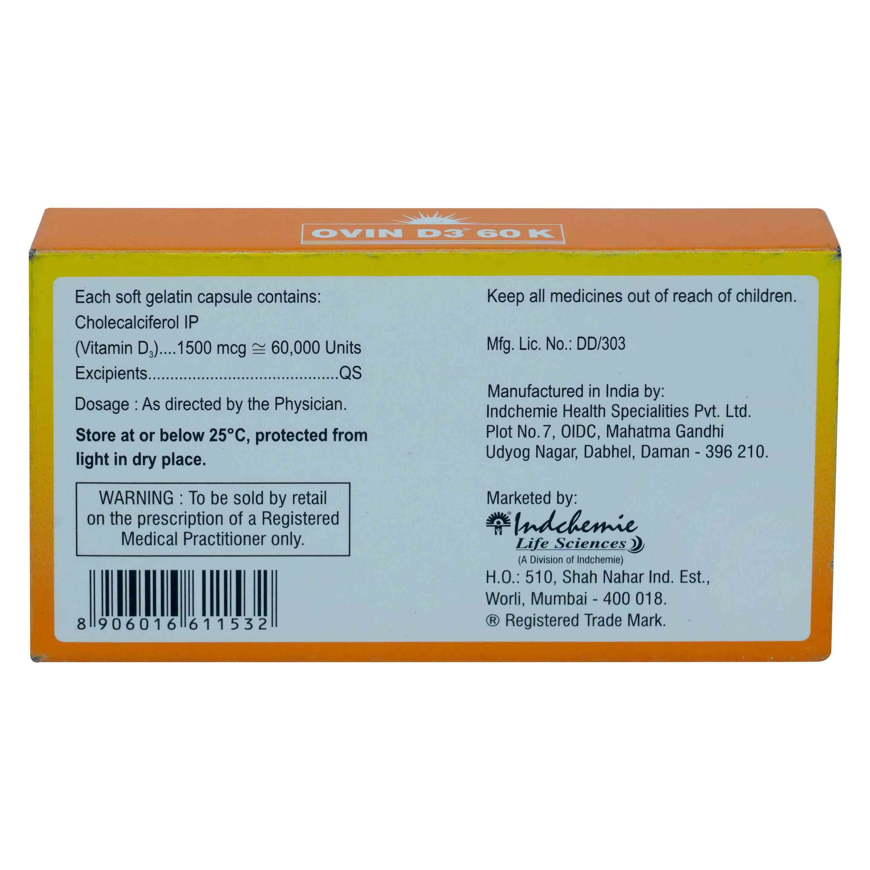 Ovin D3 60K Softgel Capsule 8's, Pack of 8 CapsuleS Ovin D3 60K Softgel Capsule 8's, Pack of 8 CapsuleS