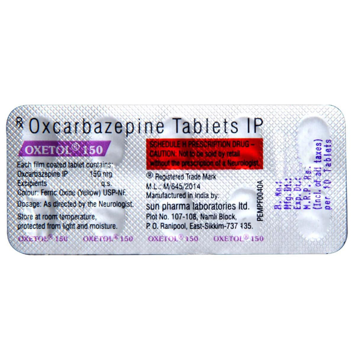 Oxetol 150 Tablet 10's, Pack of 10 TABLETS Oxetol 150 Tablet 10's, Pack of 10 TABLETS