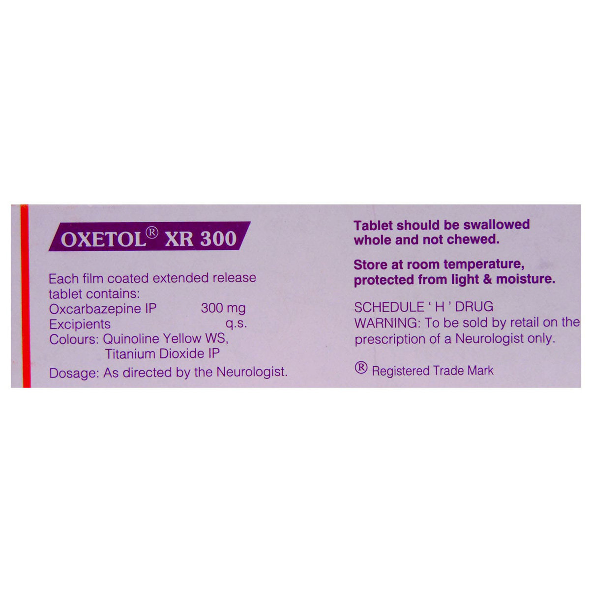 Oxetol XR 300 Tablet 10's, Pack of 10 TABLETS Oxetol XR 300 Tablet 10's, Pack of 10 TABLETS