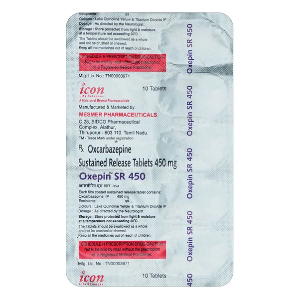 Oxepin SR 450 Tablet 10's, Pack of 10 TabletS