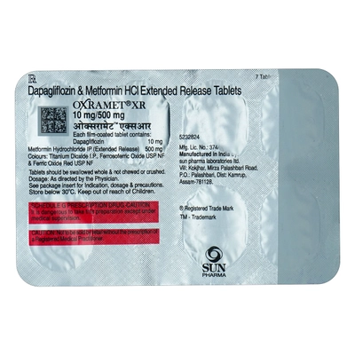 Oxramet XR 10/500 Tablet 7's, Pack of 7 TABLETS