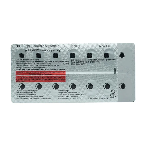 Oxramet 5 mg/500 mg Tablet 14's, Pack of 14 TabletS