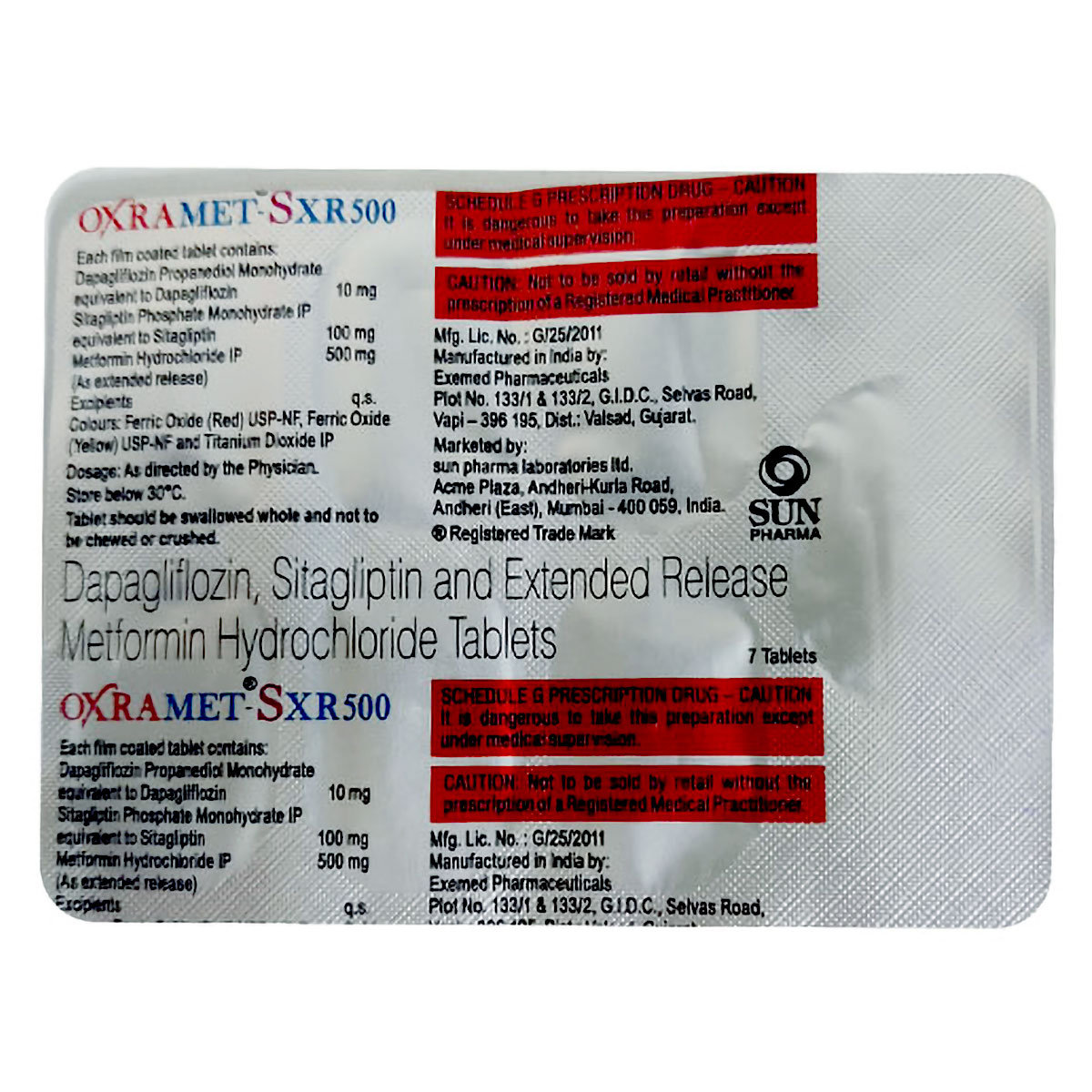Oxramet-S XR 500 Tablet 7's, Pack of 7 PowderS Oxramet-S XR 500 Tablet 7's, Pack of 7 PowderS