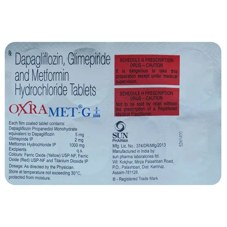 Oxramet-G 5/2/1000 Tablet 7's