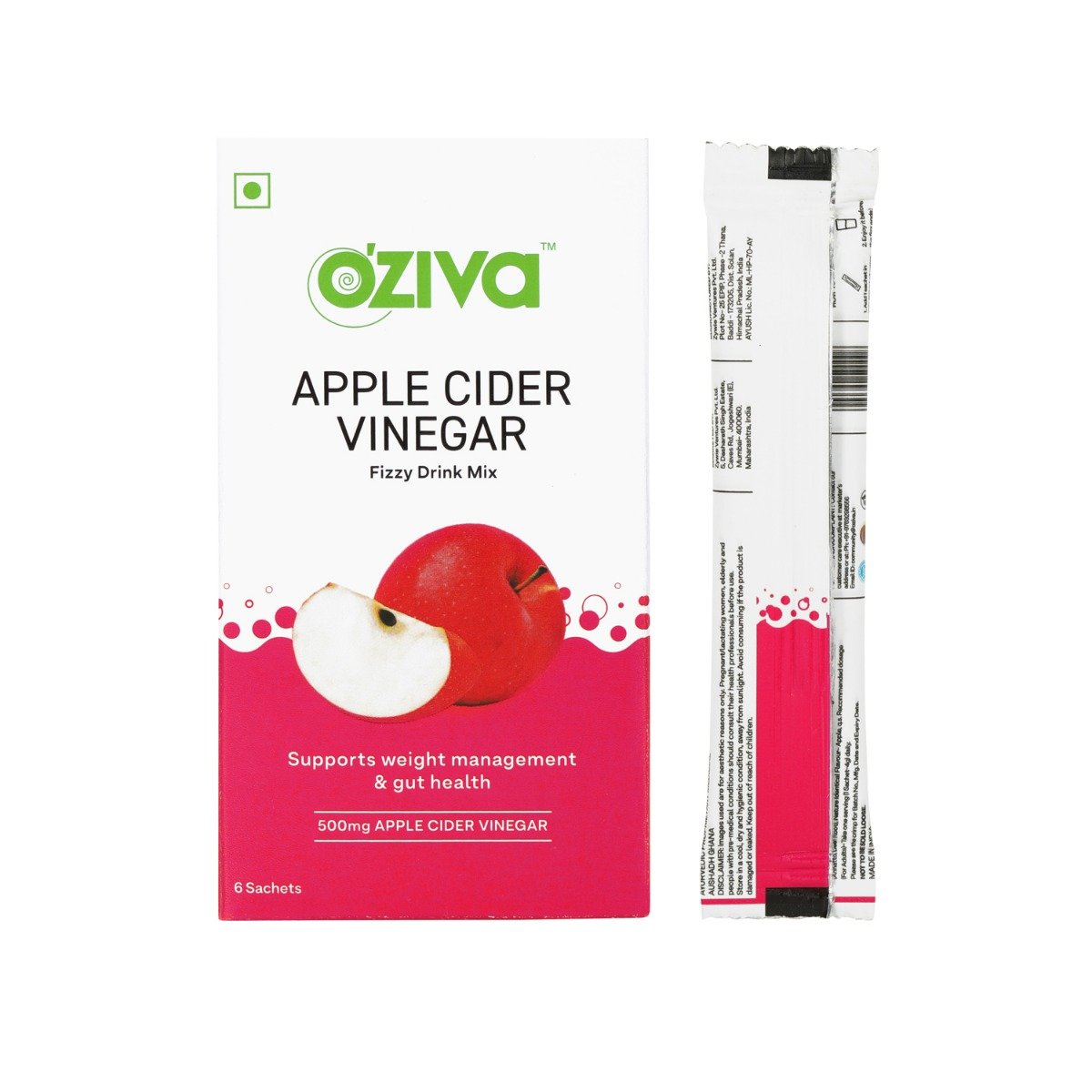OZiva Apple Cider Vinegar Fizzy Drink, 6 Sachets (6x4 gm), Pack of 1 OZiva Apple Cider Vinegar Fizzy Drink, 6 Sachets (6x4 gm), Pack of 1