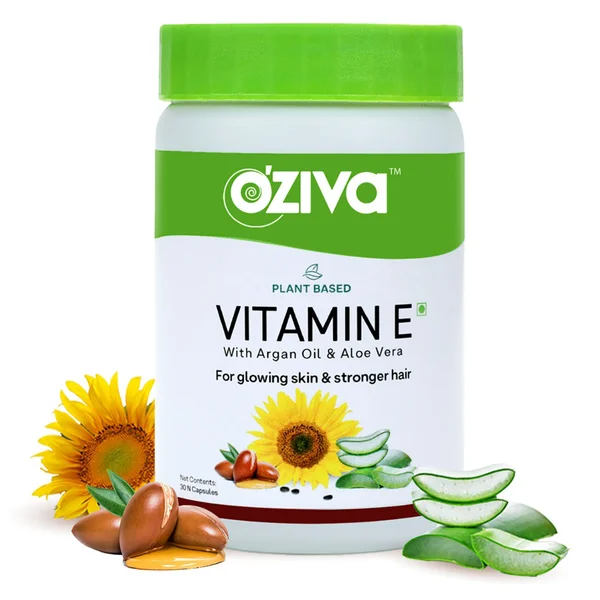 OZiva Plant Based Vitamin E, 30 Capsules, Pack of 1